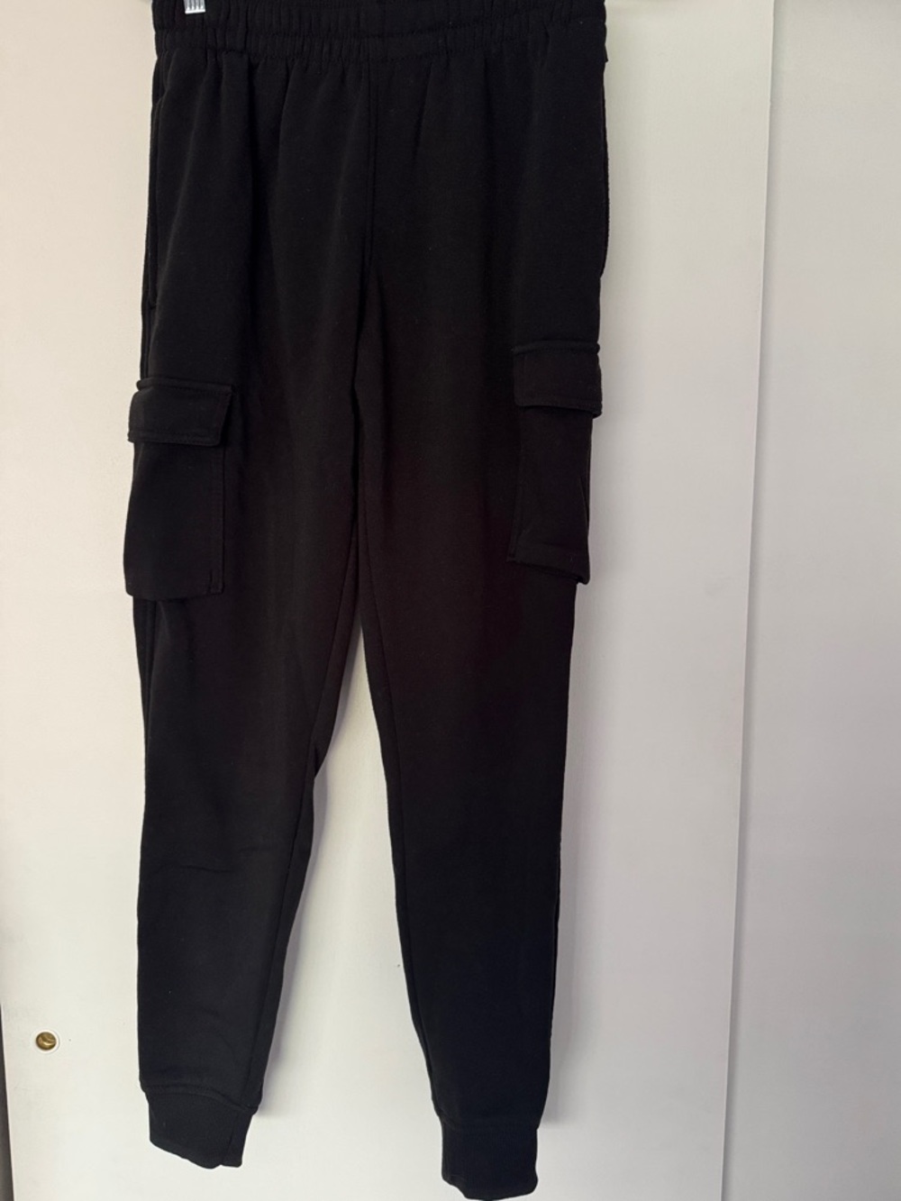 Women's Black Cargo Jogger Pants with Elastic Waist